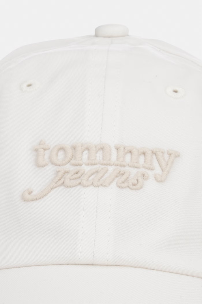 Tommy Jeans καπέλο με γείσο γυναικείο βαμβακερό AW0AW18358 μπεζ SS26