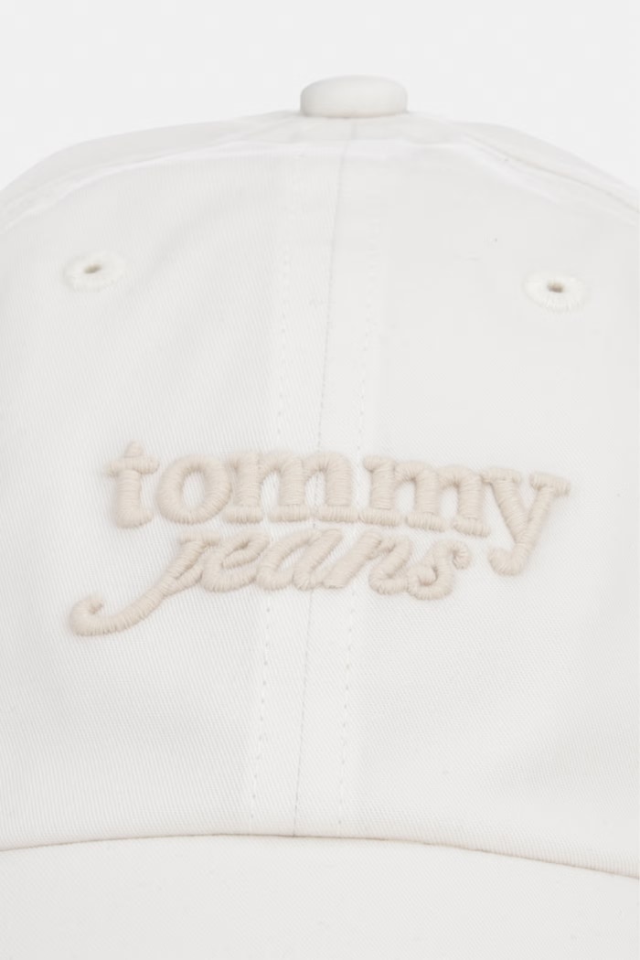 Tommy Jeans καπέλο με γείσο γυναικείο βαμβακερό AW0AW18358 μπεζ SS26