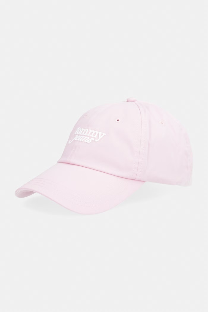 Tommy Jeans czapka z daszkiem damska bawełniana różowy AW0AW18358