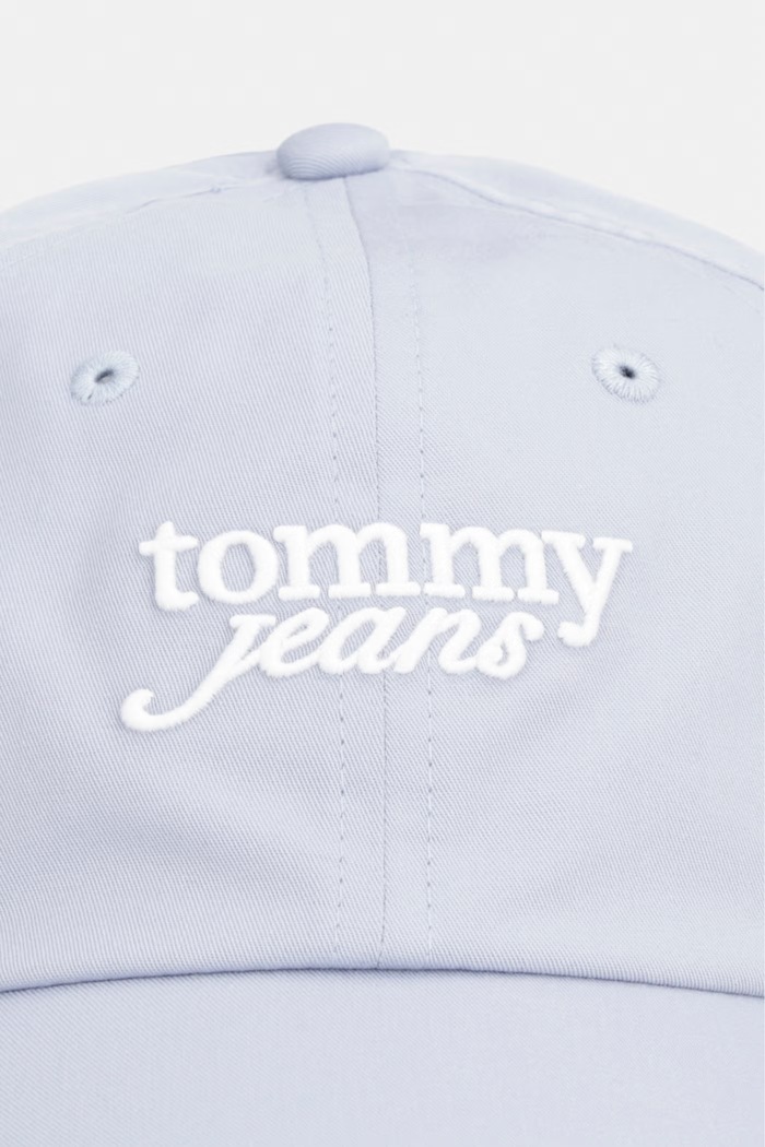 Tommy Jeans czapka z daszkiem damska bawełniana AW0AW18358 niebieski SS26