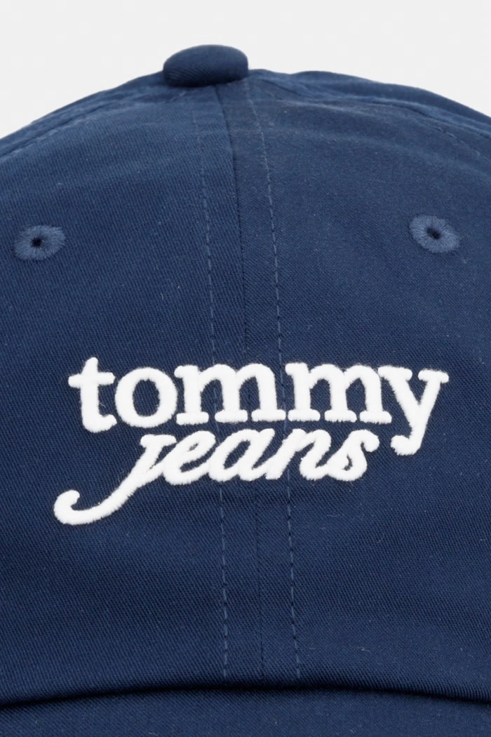 Tommy Jeans șapcă pentru femei, din bumbac AW0AW18358 bleumarin SS26