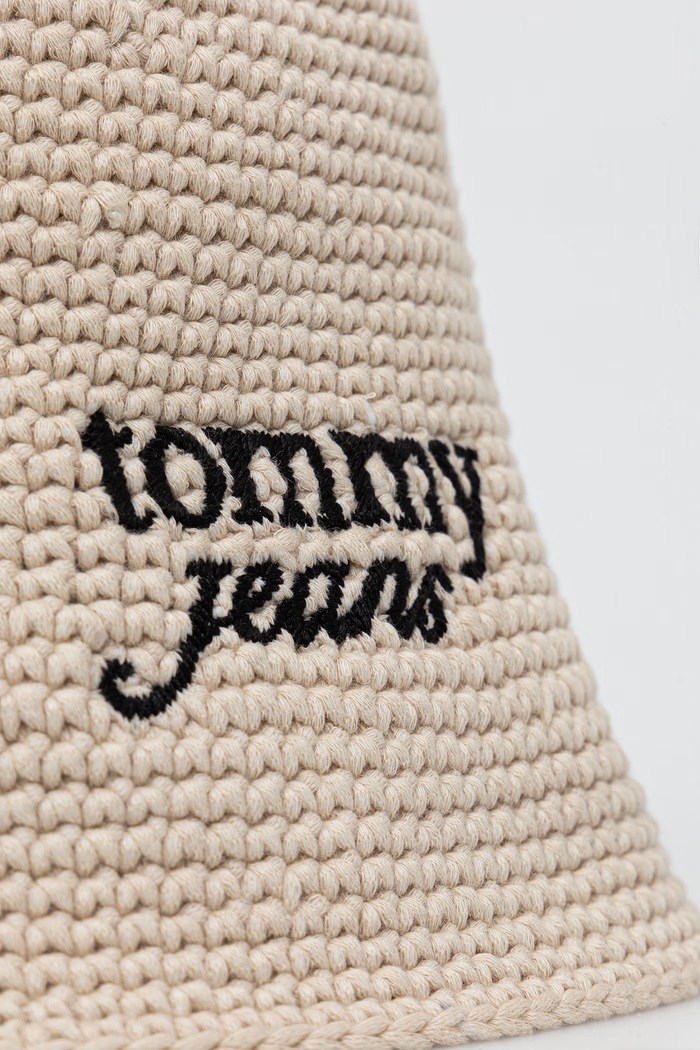 Doplnky Tommy Jeans Klobúk bucket dámsky pletený AW0AW18359 béžová
