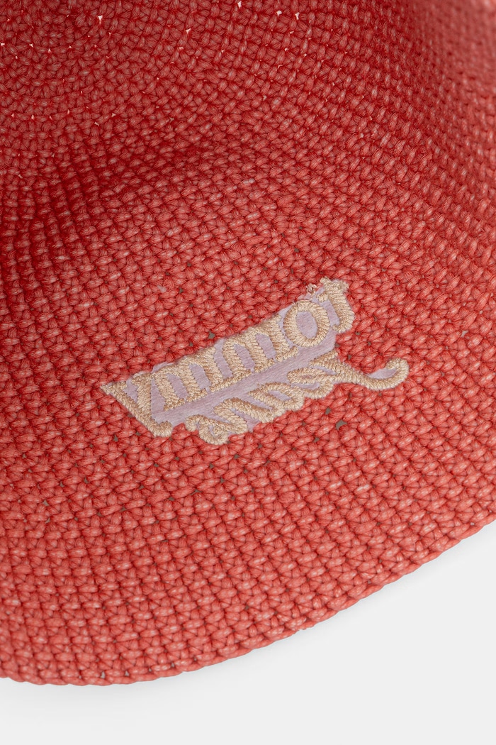 Tommy Jeans kapelusz bucket damski pleciony różowy AW0AW18359