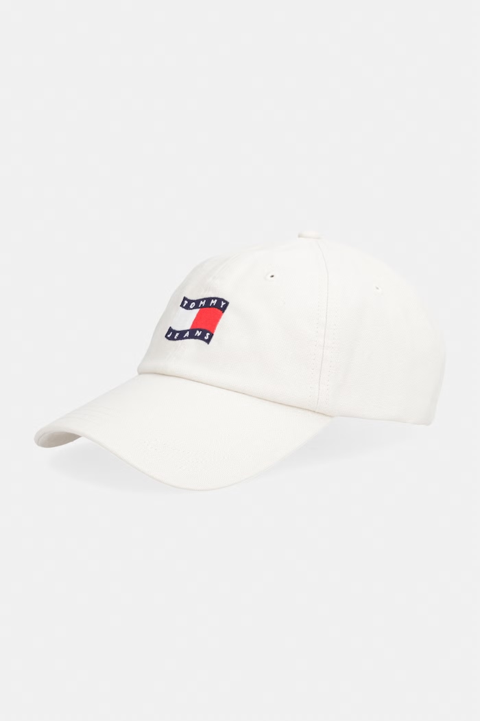 Tommy Jeans czapka z daszkiem damska bawełniana beżowy AW0AW18360