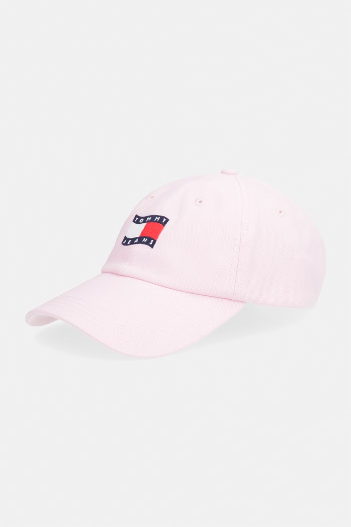 Tommy Jeans czapka z daszkiem damska bawełniana różowy AW0AW18360