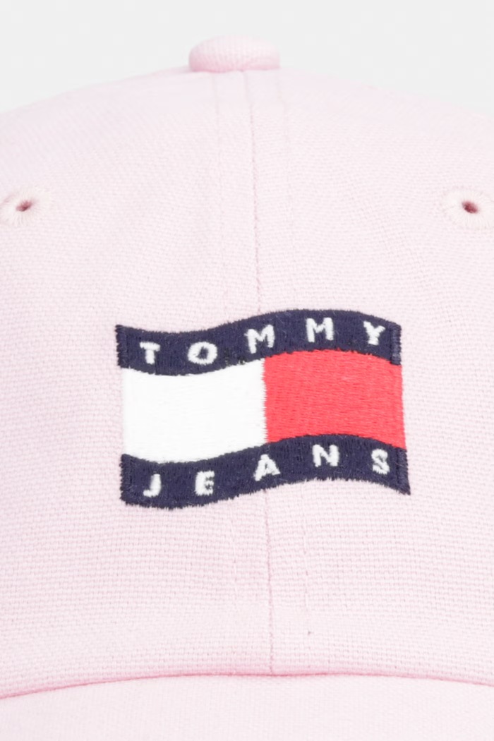 Tommy Jeans czapka z daszkiem damska bawełniana AW0AW18360 różowy SS26