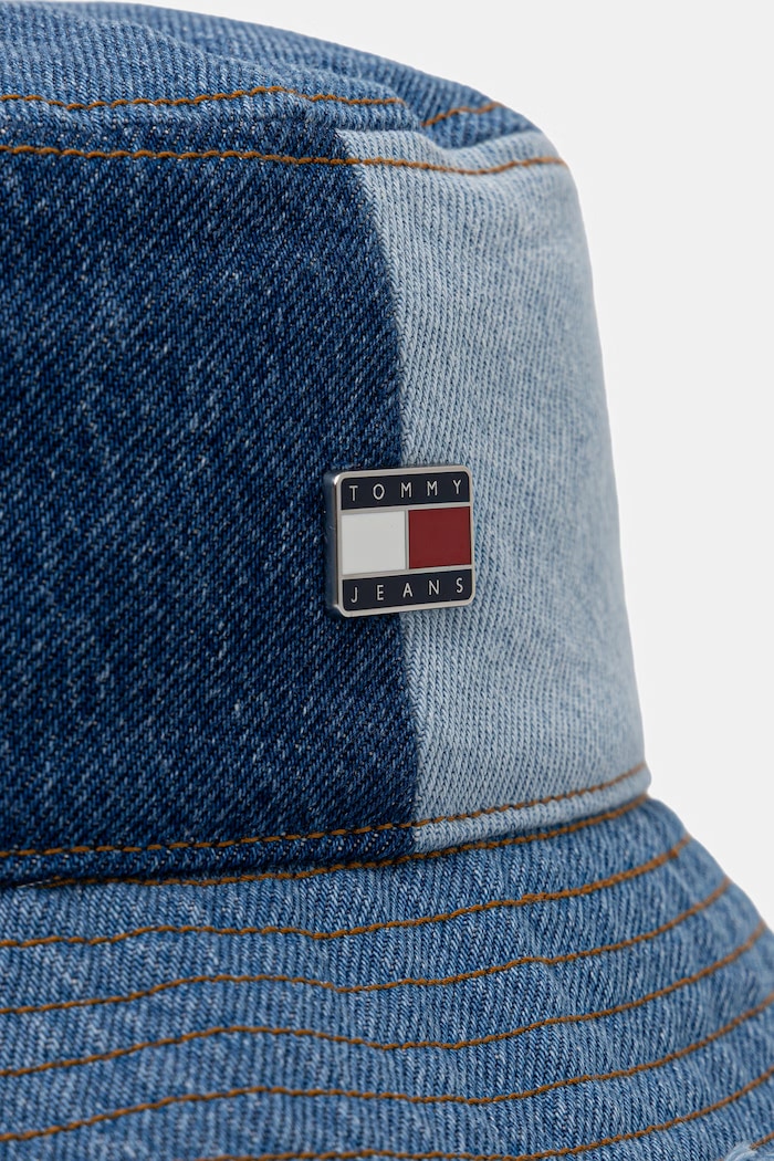 Doplnky Tommy Jeans Klobúk bucket dámsky rifľový AW0AW18363 modrá