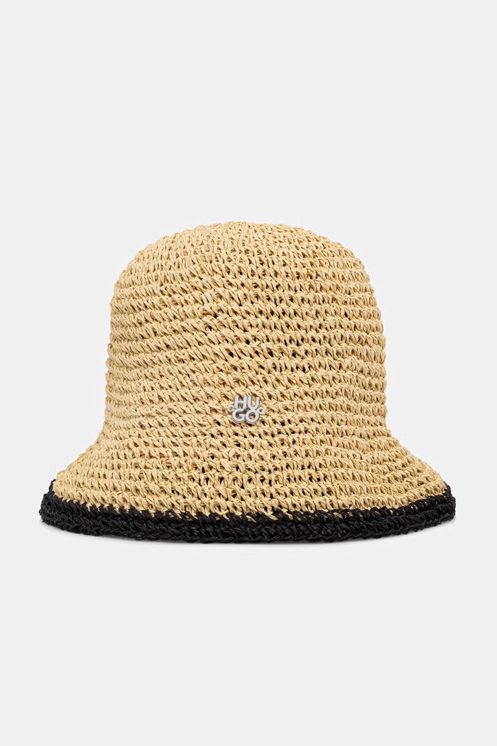HUGO kapelusz bucket damski Calantha-RA beżowy 50561333