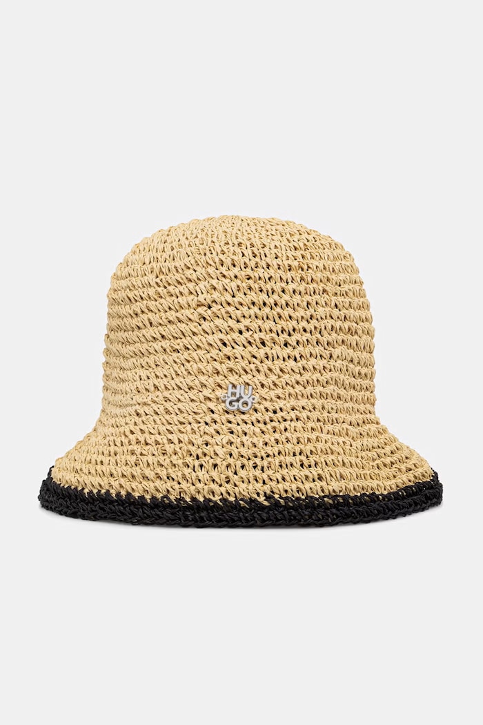 HUGO kapelusz bucket damski Calantha-RA beżowy 50561333