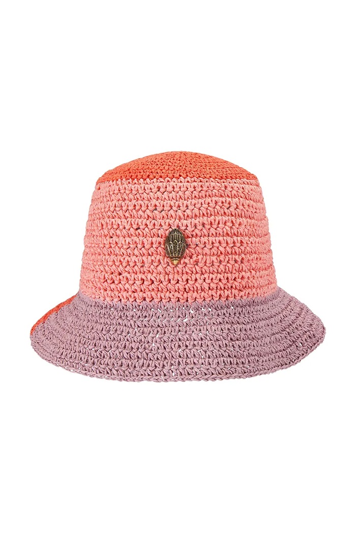 Kurt Geiger London kapelusz damski Kurt Raffia Bucket Hat pomarańczowy 5632157449