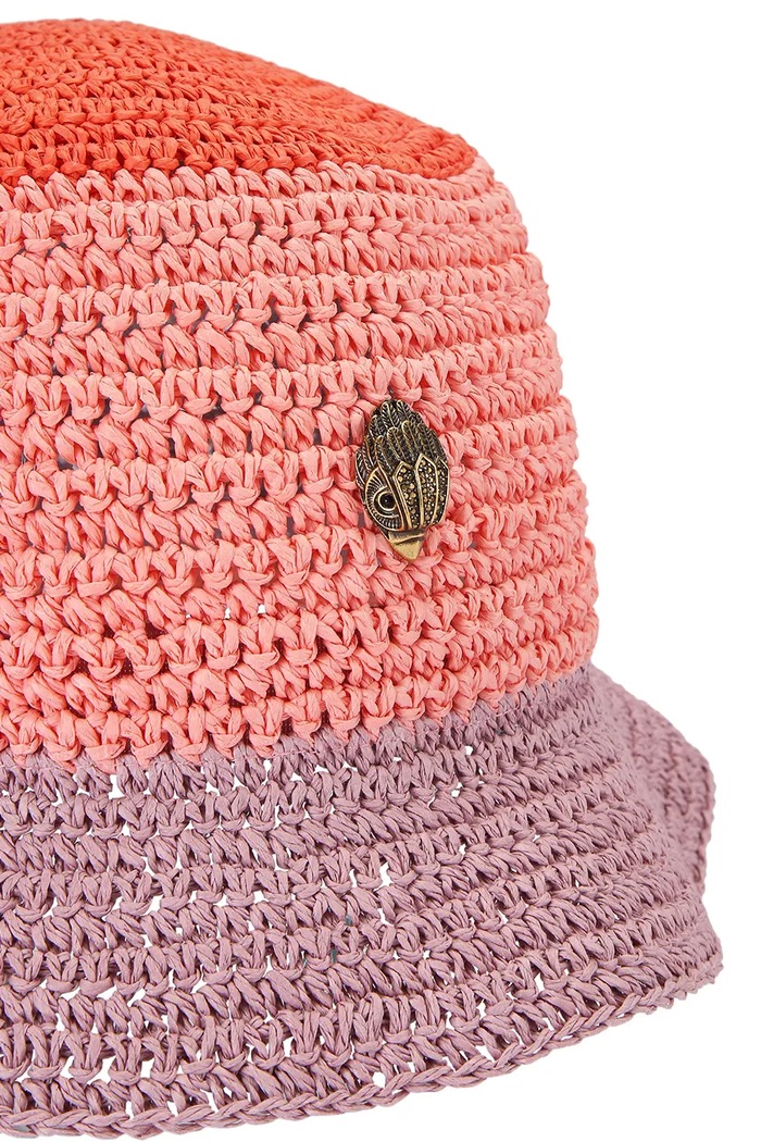 Akcesoria Kurt Geiger London kapelusz damski Kurt Raffia Bucket Hat 5632157449 pomarańczowy
