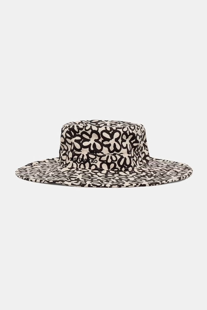 Marimekko klobuk s širokim robom ženski črna 095595