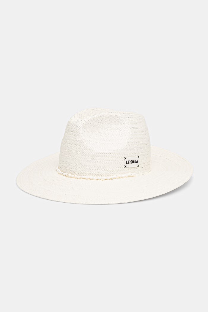 LE SH KA headwear kapelusz słomkowy damski pleciony biały WhitePanamaFedora