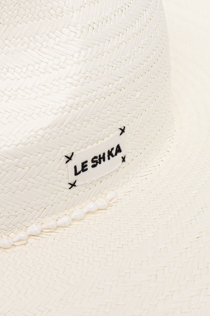 Akcesoria LE SH KA headwear kapelusz słomkowy damski pleciony WhitePanamaFedora biały