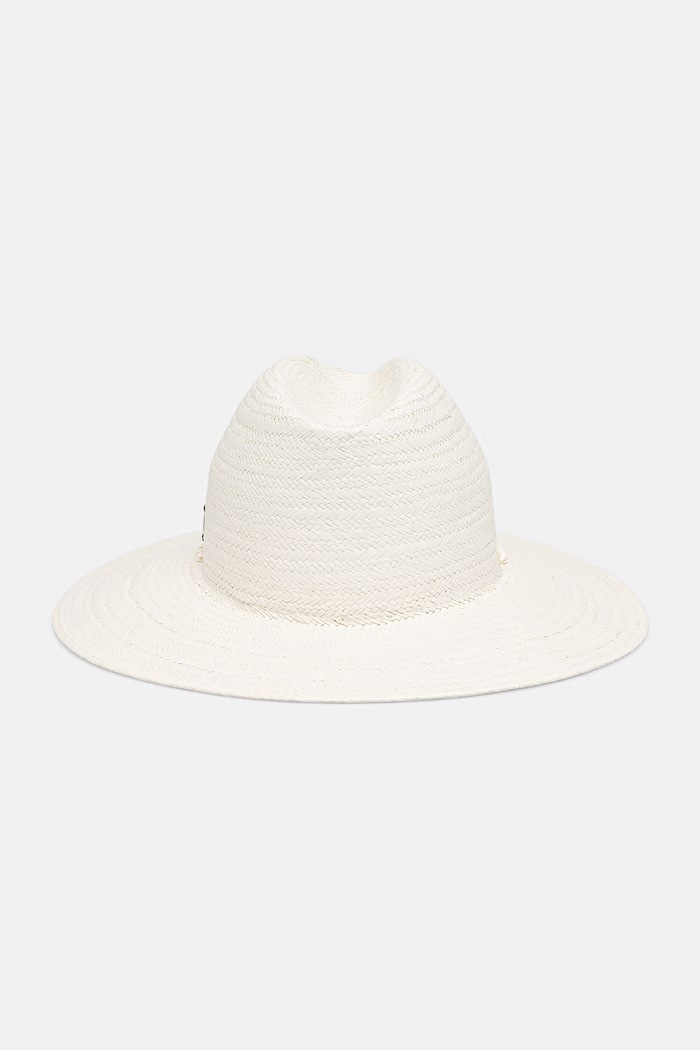 LE SH KA headwear kapelusz słomkowy damski pleciony WhitePanamaFedora biały