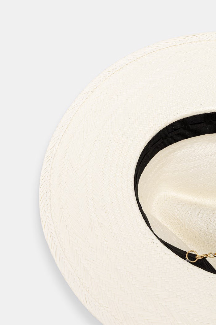 LE SH KA headwear kapelusz słomkowy damski pleciony WhitePanamaFedora