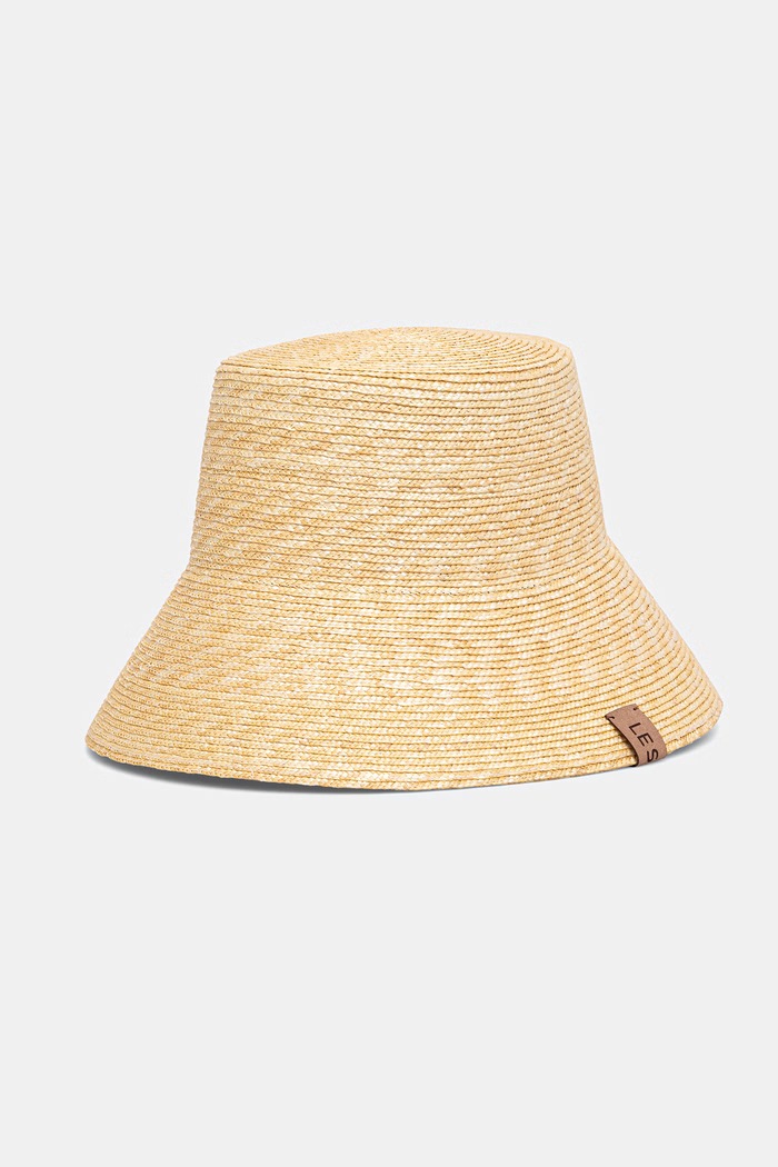 LE SH KA headwear kapelusz bucket damski pleciony beżowy BeigeBucket