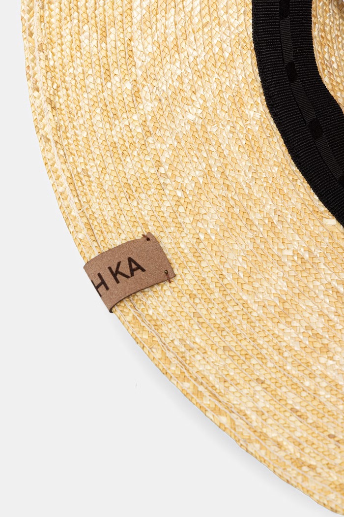 LE SH KA headwear kapelusz bucket damski pleciony beżowy BeigeBucket