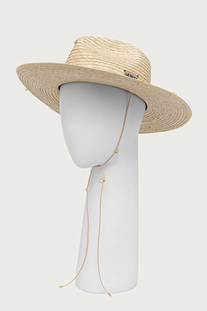 LE SH KA headwear kapelusz słomkowy damski pleciony SeashellFedora beżowy SS26