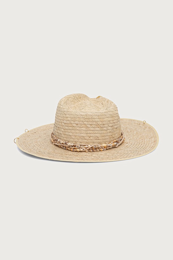 Akcesoria LE SH KA headwear kapelusz słomkowy damski pleciony SeashellFedora beżowy