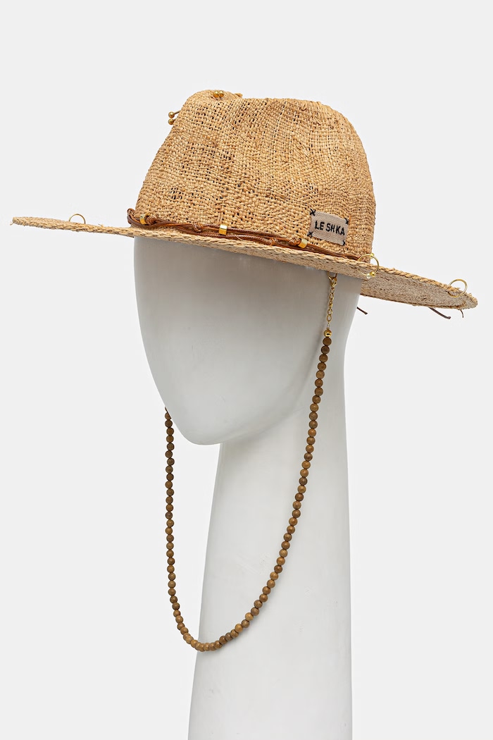LE SH KA headwear kapelusz słomkowy damski BeigePanamaFedora beżowy SS26