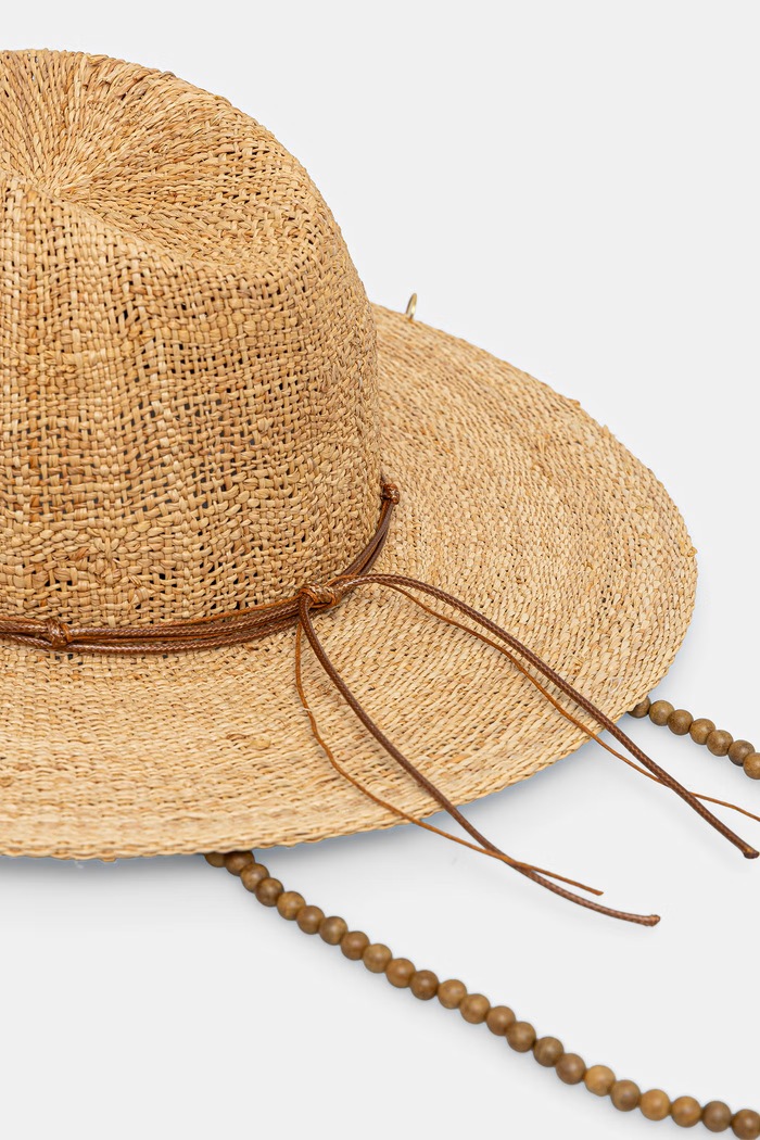 LE SH KA headwear kapelusz słomkowy damski beżowy BeigePanamaFedora