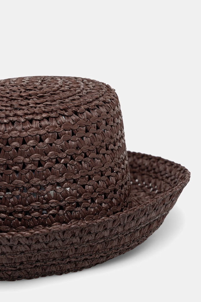 Akcesoria LE SH KA headwear kapelusz słomkowy damski z wiskozy Brown Bucket Hat BrownBucketHat brązowy