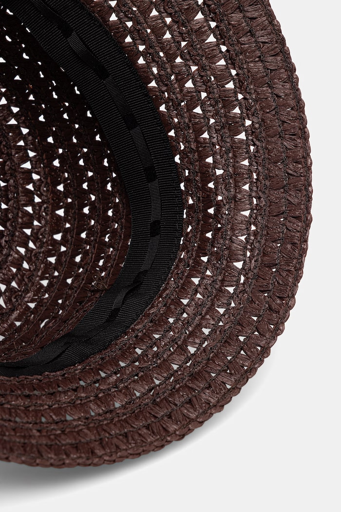 LE SH KA headwear kapelusz słomkowy damski z wiskozy Brown Bucket Hat brązowy BrownBucketHat
