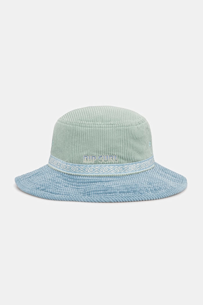 Rip Curl șapcă de tip bucket pentru femei, din catifea reiată turcoaz 06NWHE