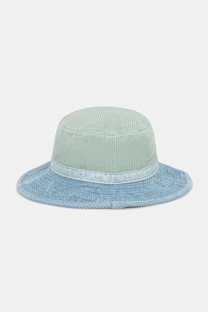 Accesorii Rip Curl șapcă de tip bucket pentru femei, din catifea reiată 06NWHE turcoaz