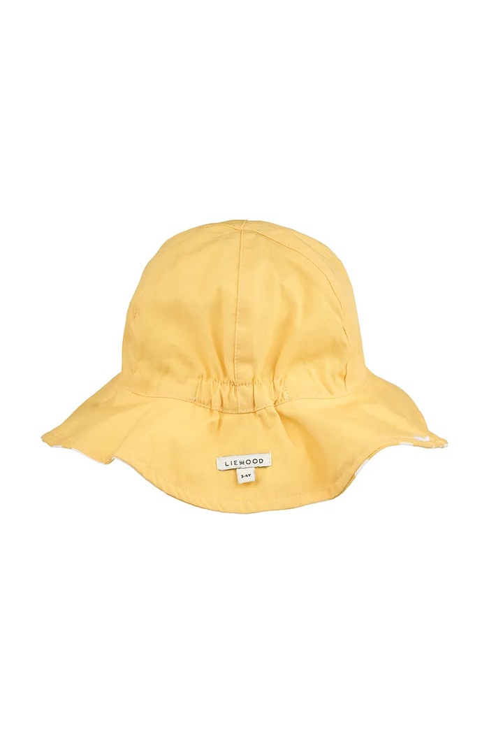 Dievča Bavlnená obojstranná detská čiapka Liewood Amelia Reversible Sun Hat LW17697.PPY2 žltá