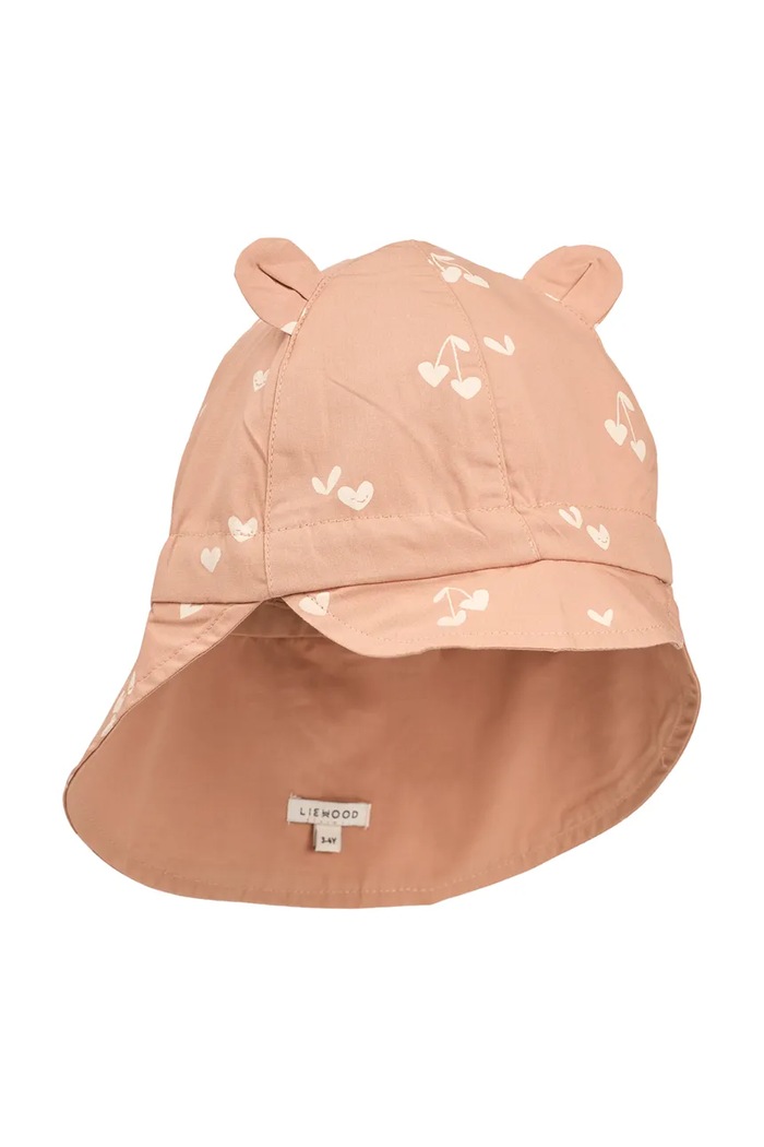 Detská bavlnená šiltovka Liewood Gorm Reversible Sun Hat With Ears jednofarebný oranžová LW17698.G.PPY2
