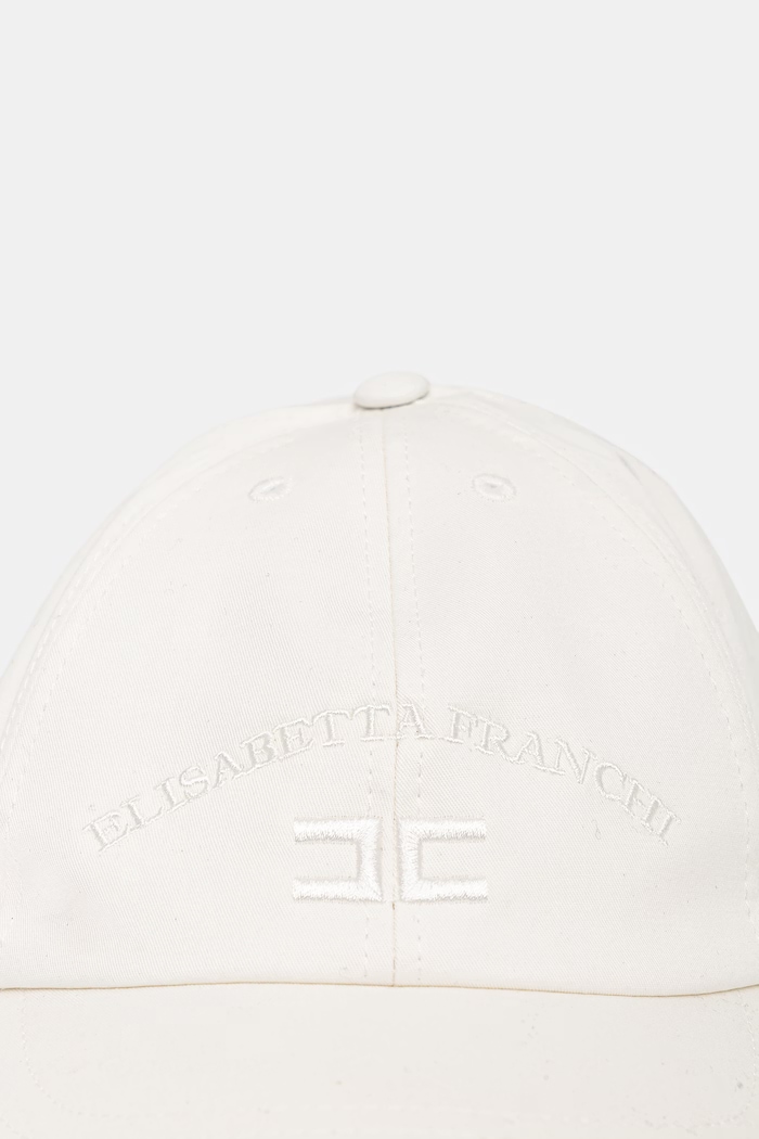 Дитяча бавовняна кепка Elisabetta Franchi EFCP033.C.CA033 бежевий SS26