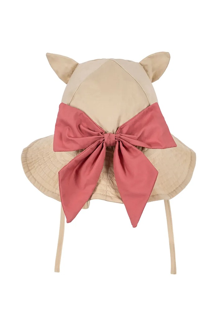 Fete Konges Sløjd pălărie din bumbac pentru copii VERBENA BOW KITTY SUN HAT KS105117.PPY2 bej