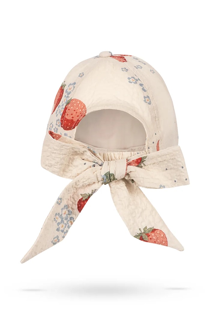 Dievča Konges Sløjd detská bavlnená šiltovka AVA BOW CAP GOTS KS104648.PPY2 béžová