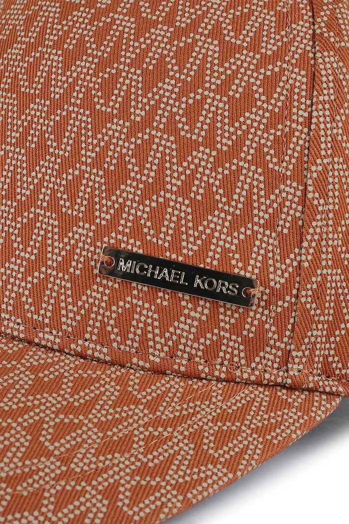 Michael Kors czapka z daszkiem bawełniana dziecięca brązowy R30624.50.56