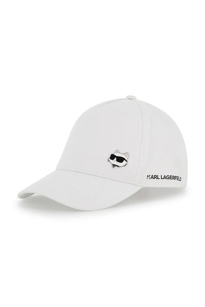 Karl Lagerfeld czapka z daszkiem bawełniana dziecięca nadruk biały Z31196.50.56