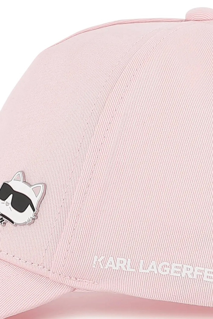 Karl Lagerfeld czapka z daszkiem bawełniana dziecięca różowy Z31196.50.56
