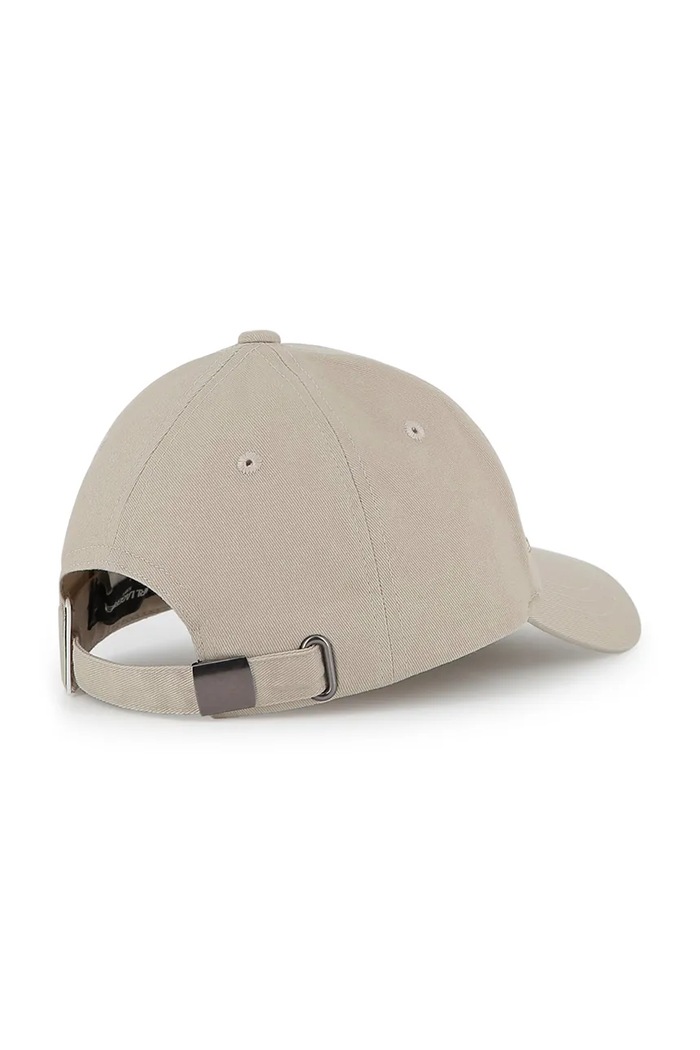 Detská bavlnená šiltovka Karl Lagerfeld Z31197.50.56 béžová SS26
