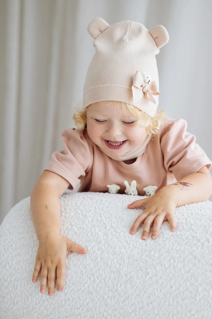 Jamiks čiapka beanie detská PELUNA PELUNA.Nak.glo.JWI112.G béžová