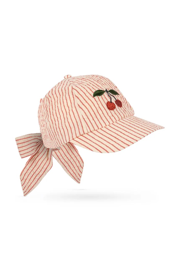 Konges Sløjd czapka z daszkiem dziecięca bawełniana ELLIE BOW CAP GOTS beżowy KS105343.PPY2