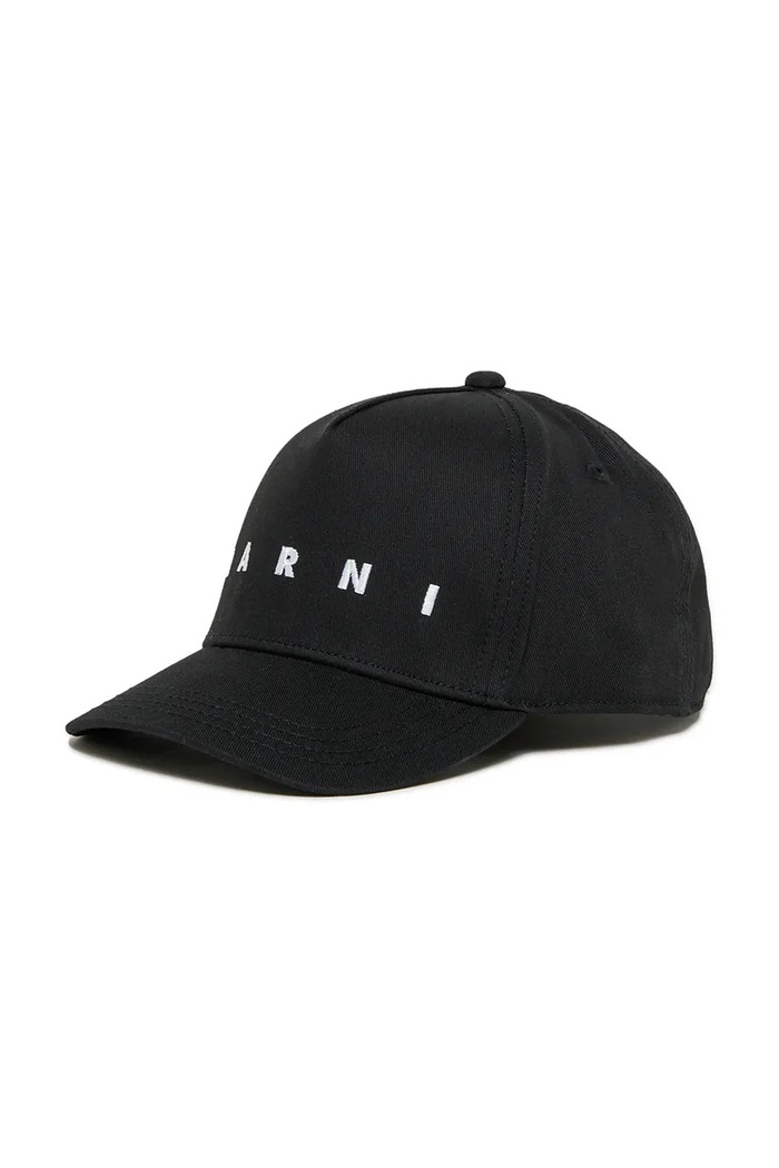 Детска памучна шапка с козирка Marni MF43U HAT памук черен M01630.M00J2