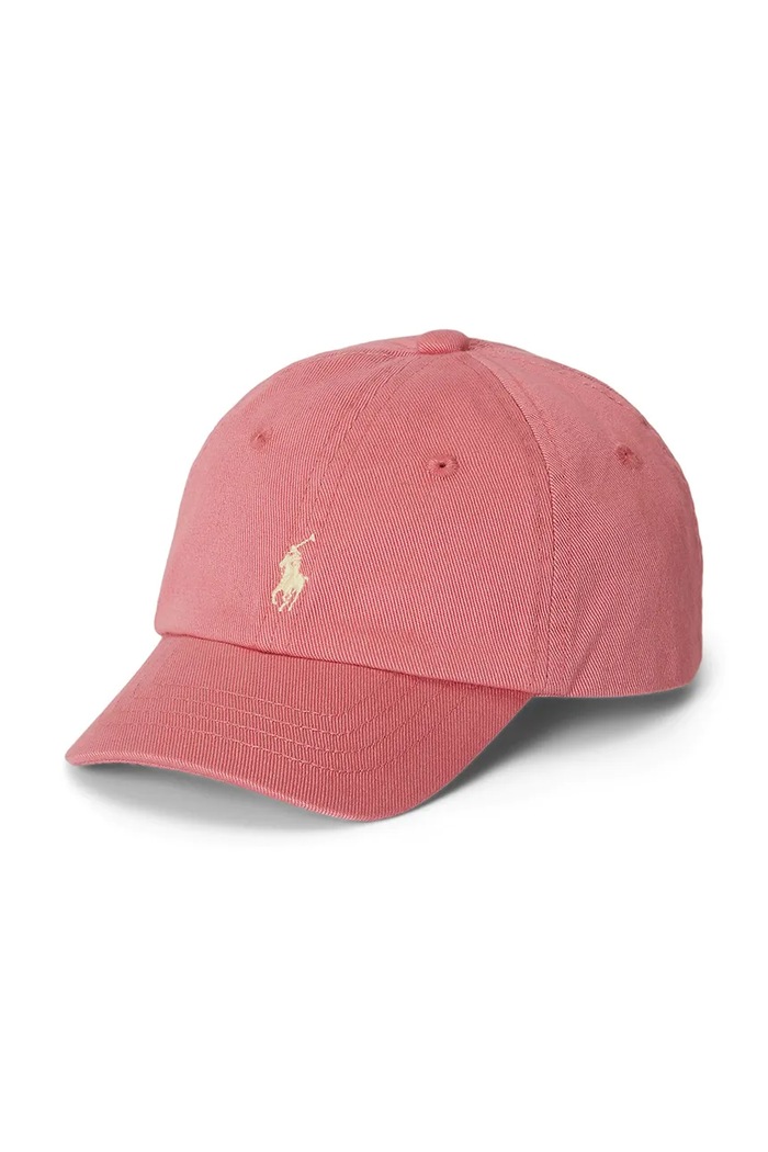 Polo Ralph Lauren czapka z daszkiem bawełniana dziecięca aplikacja różowy 320785653502