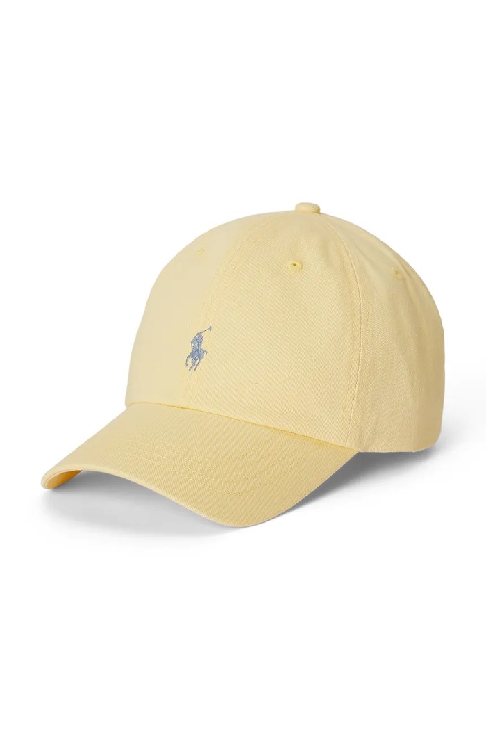 Polo Ralph Lauren czapka z daszkiem bawełniana dziecięca aplikacja żółty 322785653507