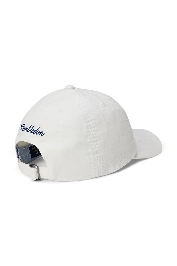 Polo Ralph Lauren czapka z daszkiem dziecięca lniana 323B18709001 biały SS26