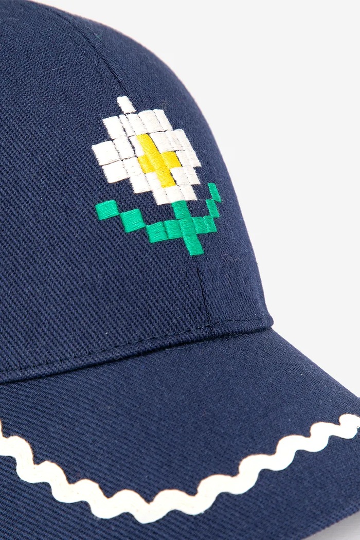 Otroška bombažna bejzbolska kapa Bobo Choses Pixel Daisy 126AI015 mornarsko modra