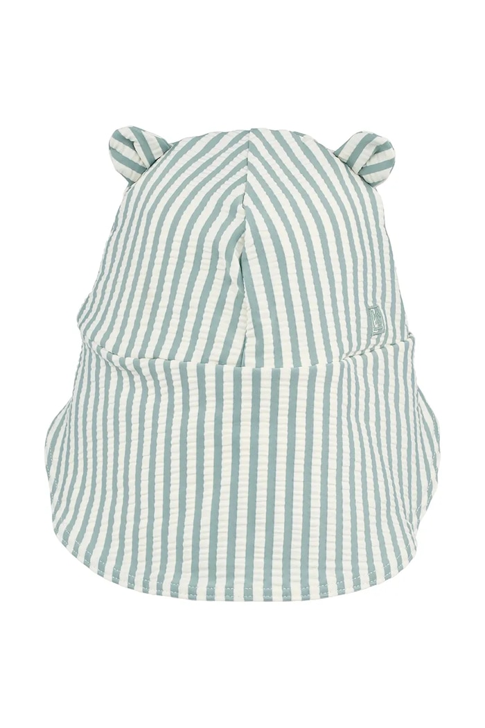 Liewood czapka z daszkiem dziecięca Senia Seersucker Sun Hat With Ears LW17681.PPY2 zielony SS26