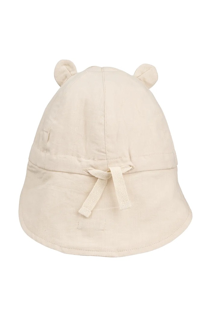 Detská bavlnená šiltovka Liewood Gorm Linen Sun Hat With Ears LW17695.PPY2 béžová SS26