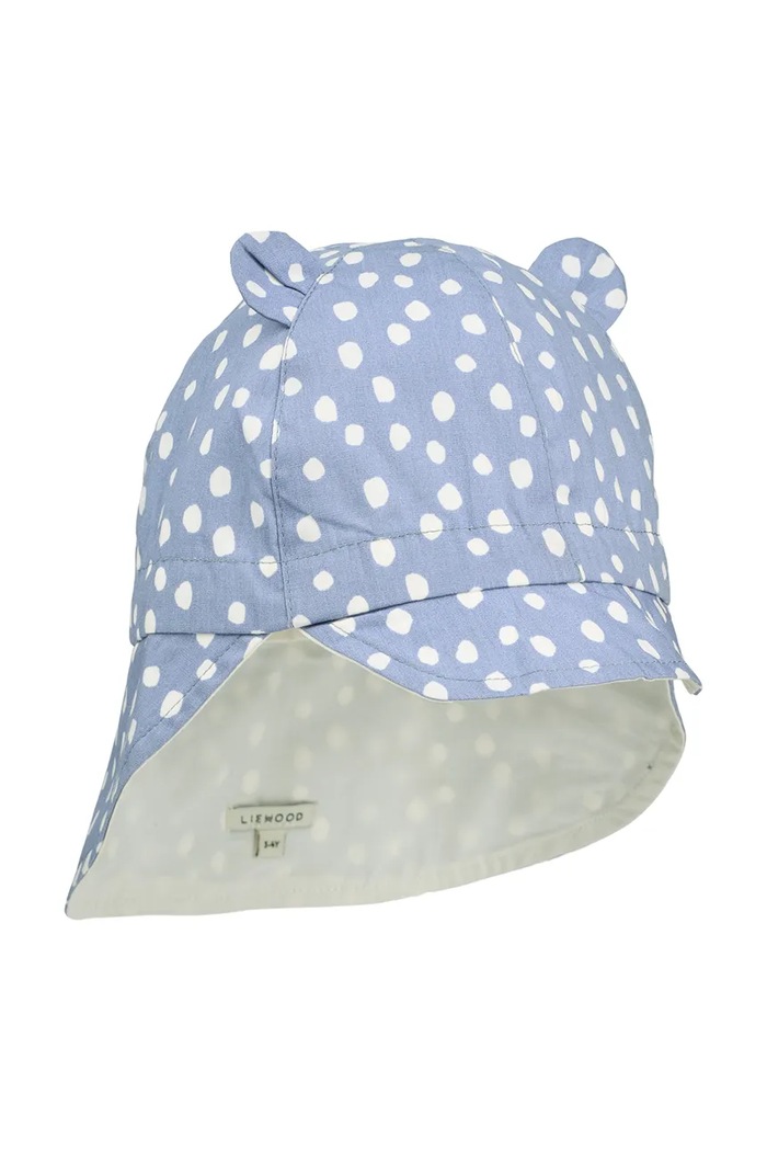 Detská bavlnená šiltovka Liewood Gorm Reversible Sun Hat With Ears jednofarebný fialová LW17698.PPY2