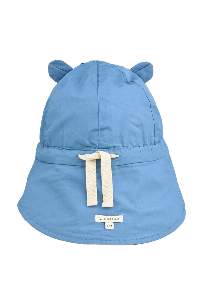 Detská bavlnená šiltovka Liewood Gorm Reversible Sun Hat With Ears LW17698.PPY2 béžová SS26